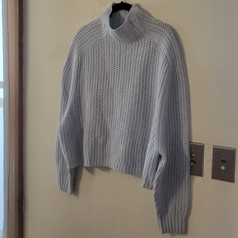 Madewell Pointelle-Stitch Mockneck Sweater -  Heather Pale Dawn - Picture 8 of 14